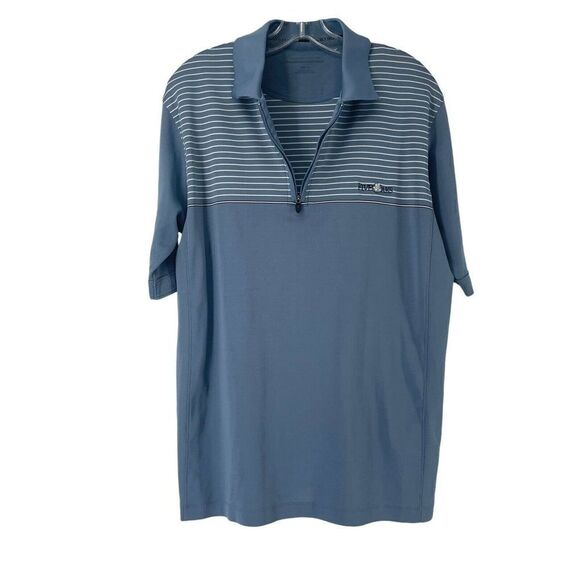 Cutter & Buck Golf Polo Quarter Zip Blue Short Sleeve Five Oaks Mens Size Large - Picture 3 of 9